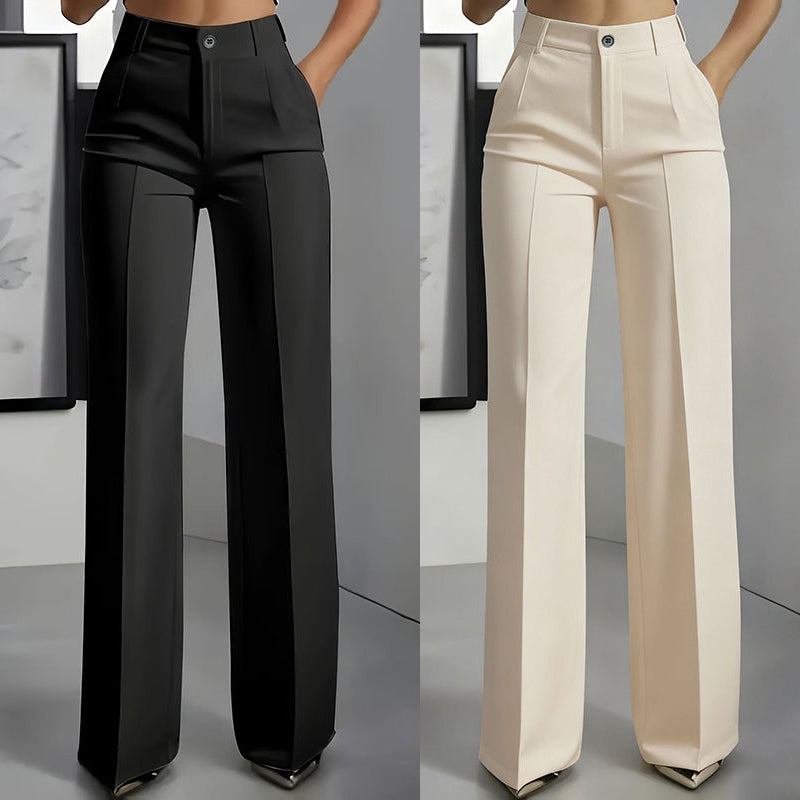 TM | Pantalones de traje de mujer con cintura alta