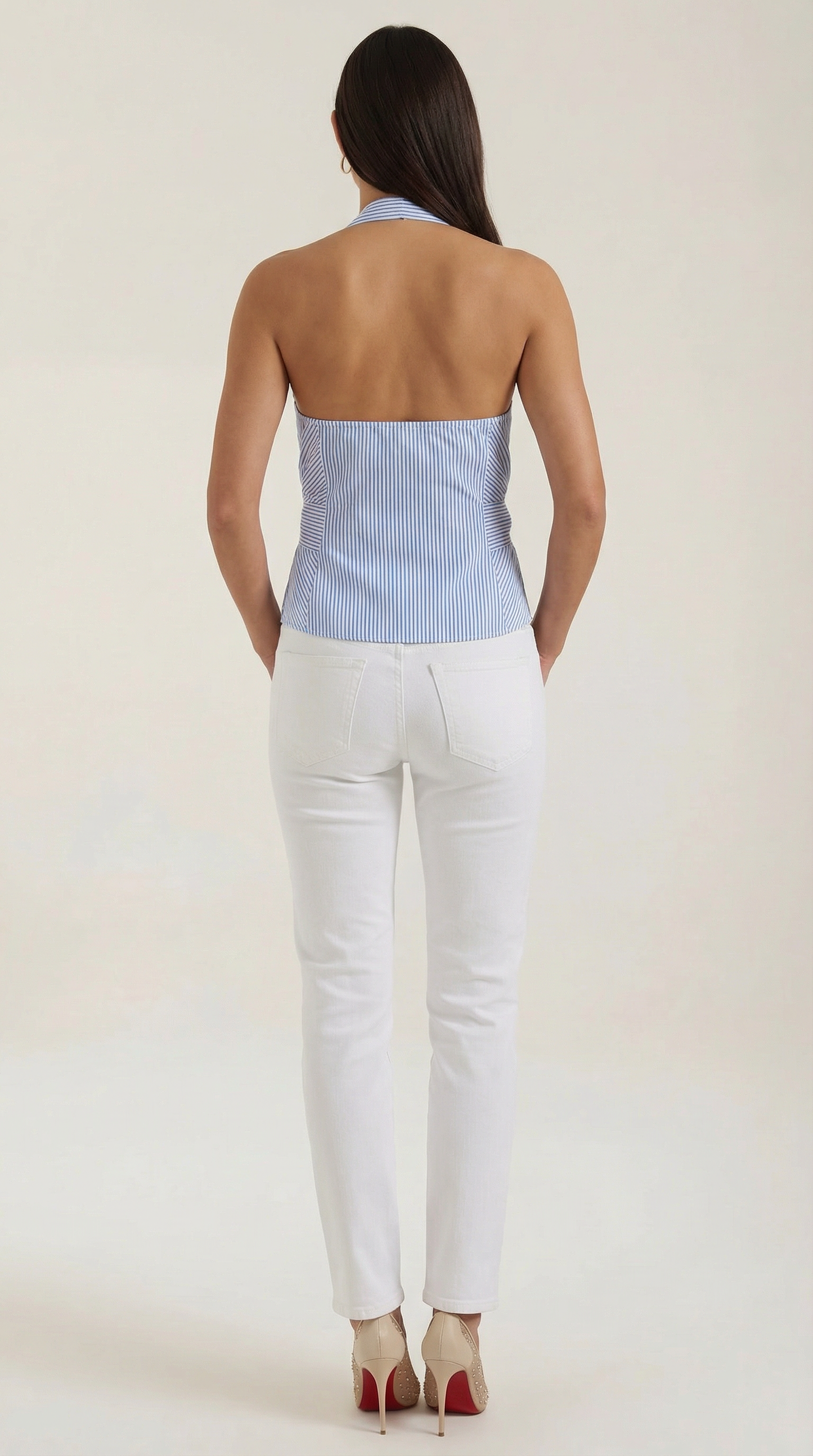 Top con cuello halter y lazo Aspen