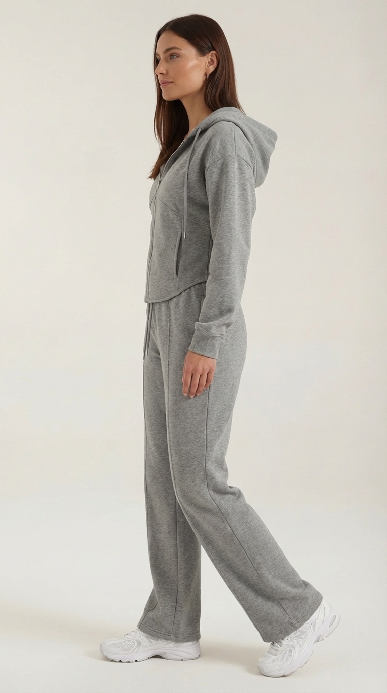 Conjunto de sudadera con capucha y pantalones anchos Yolanda