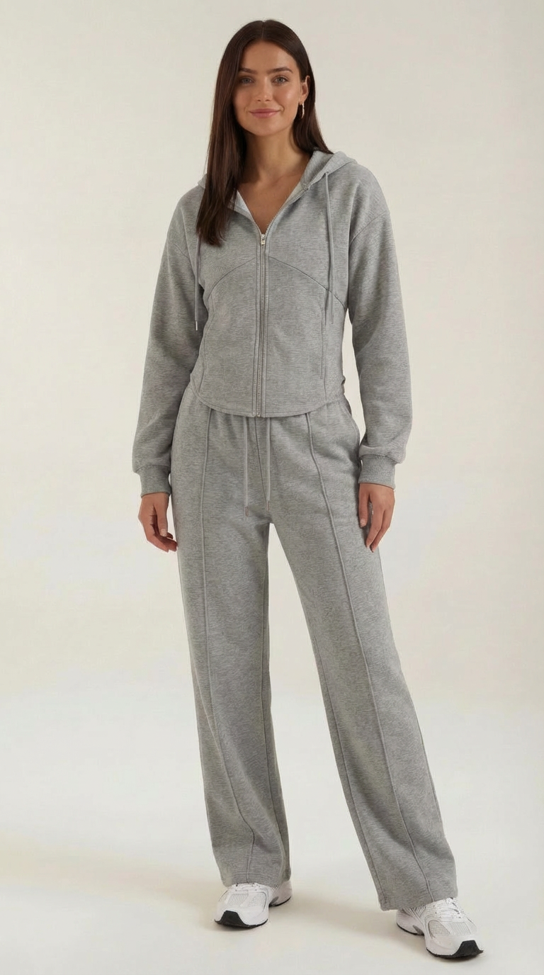 Conjunto de sudadera con capucha y pantalones anchos Yolanda