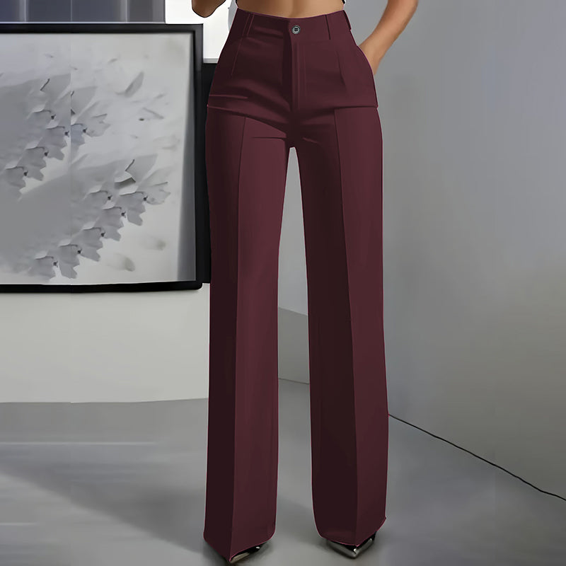 TM | Pantalones de traje de mujer con cintura alta