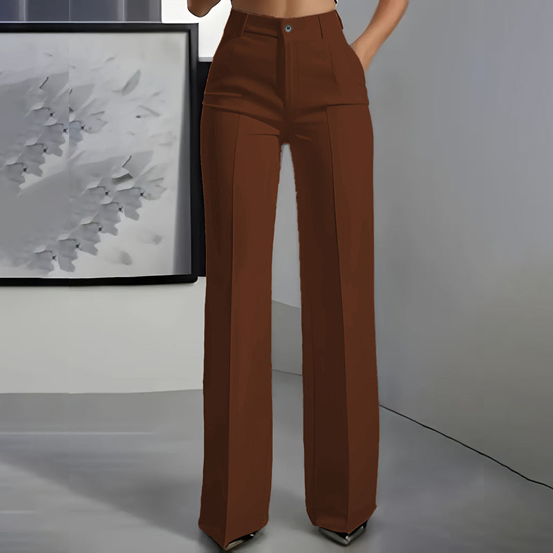 TM | Pantalones de traje de mujer con cintura alta